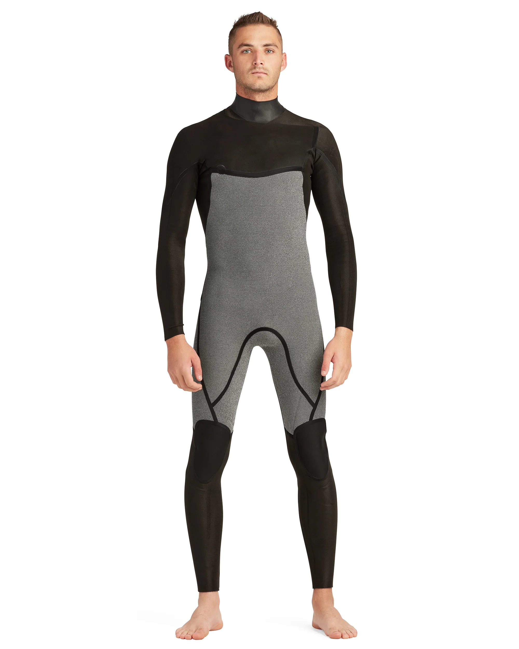 Phoenix 3/2mm Men's Chest-Zip Fullsuit - Black/Charcoal - Image 7