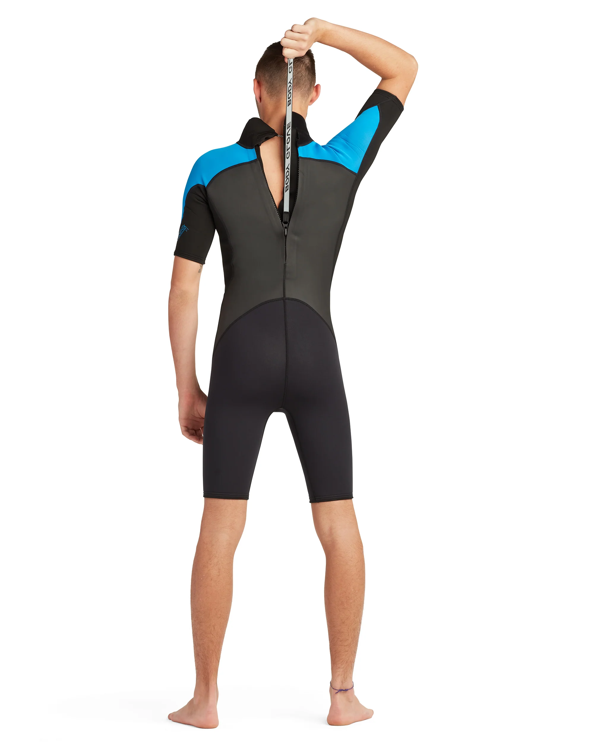 Phoenix 2mm Men's Back-Zip S/S Springsuit - Blue - Image 3