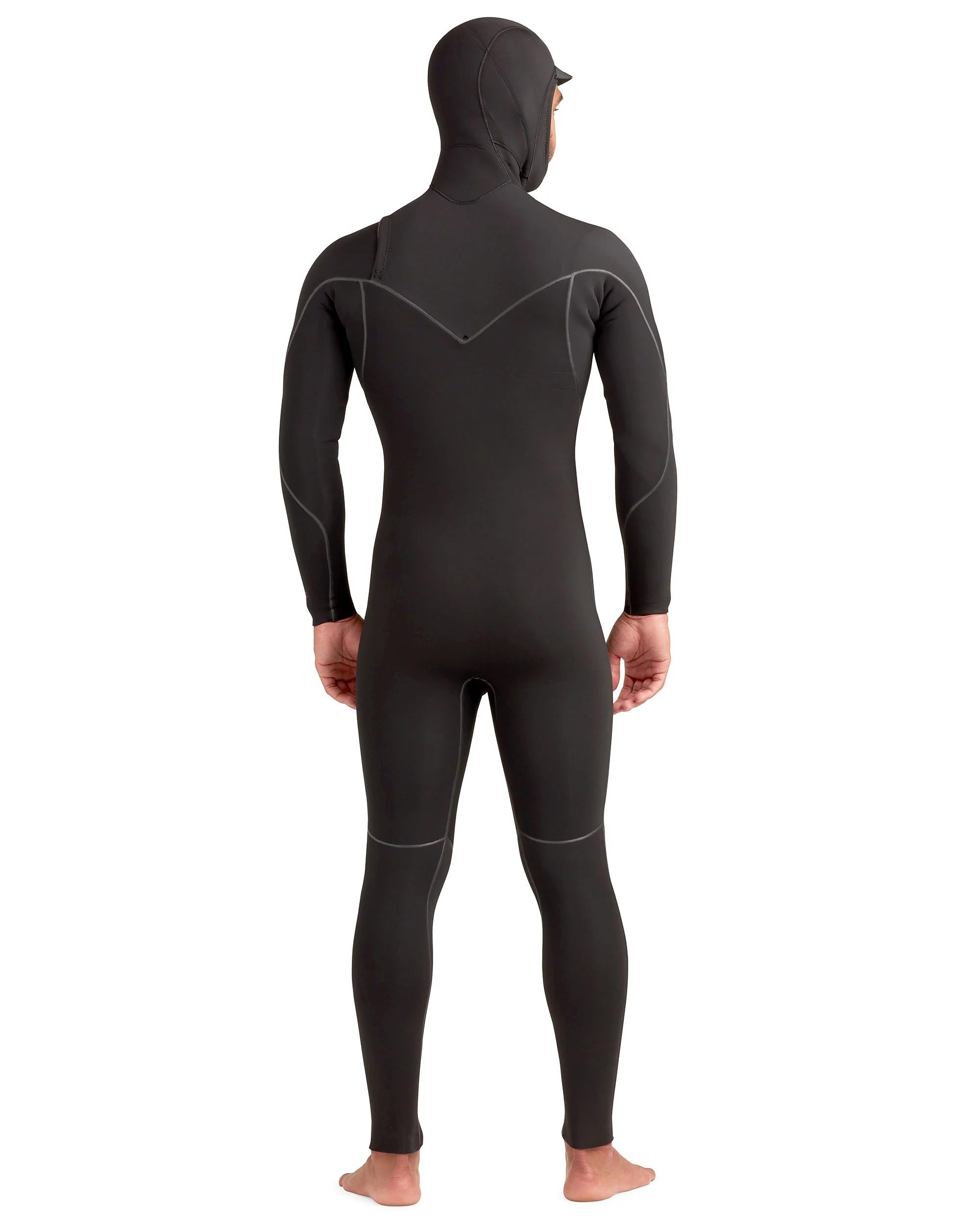 Red Cell 5/4/3mm Men's Chest-Zip Hooded Fullsuit - Black - Image 14