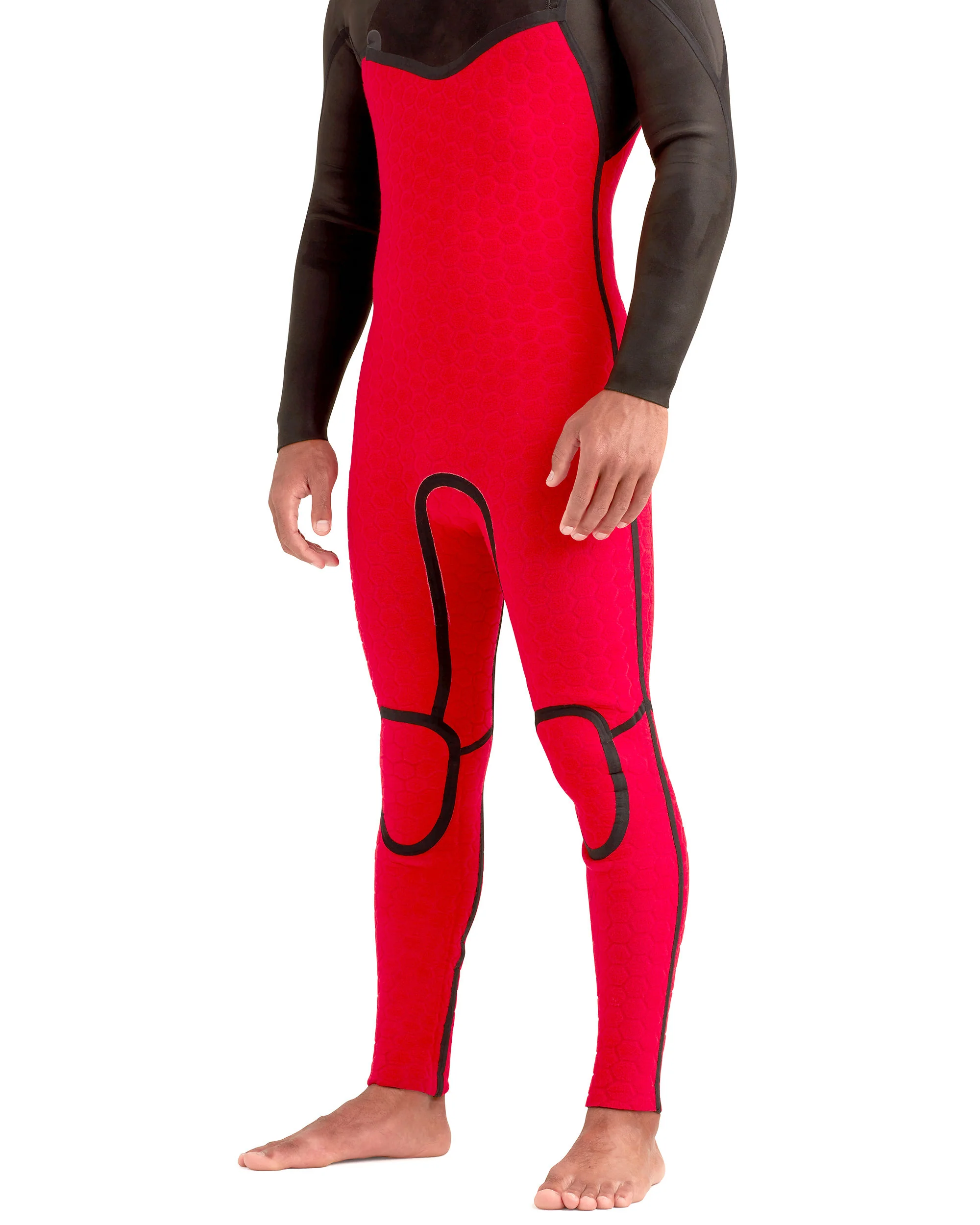 Red Cell 4/3mm Men's Chest-Zip Hooded Fullsuit - Black - Image 17