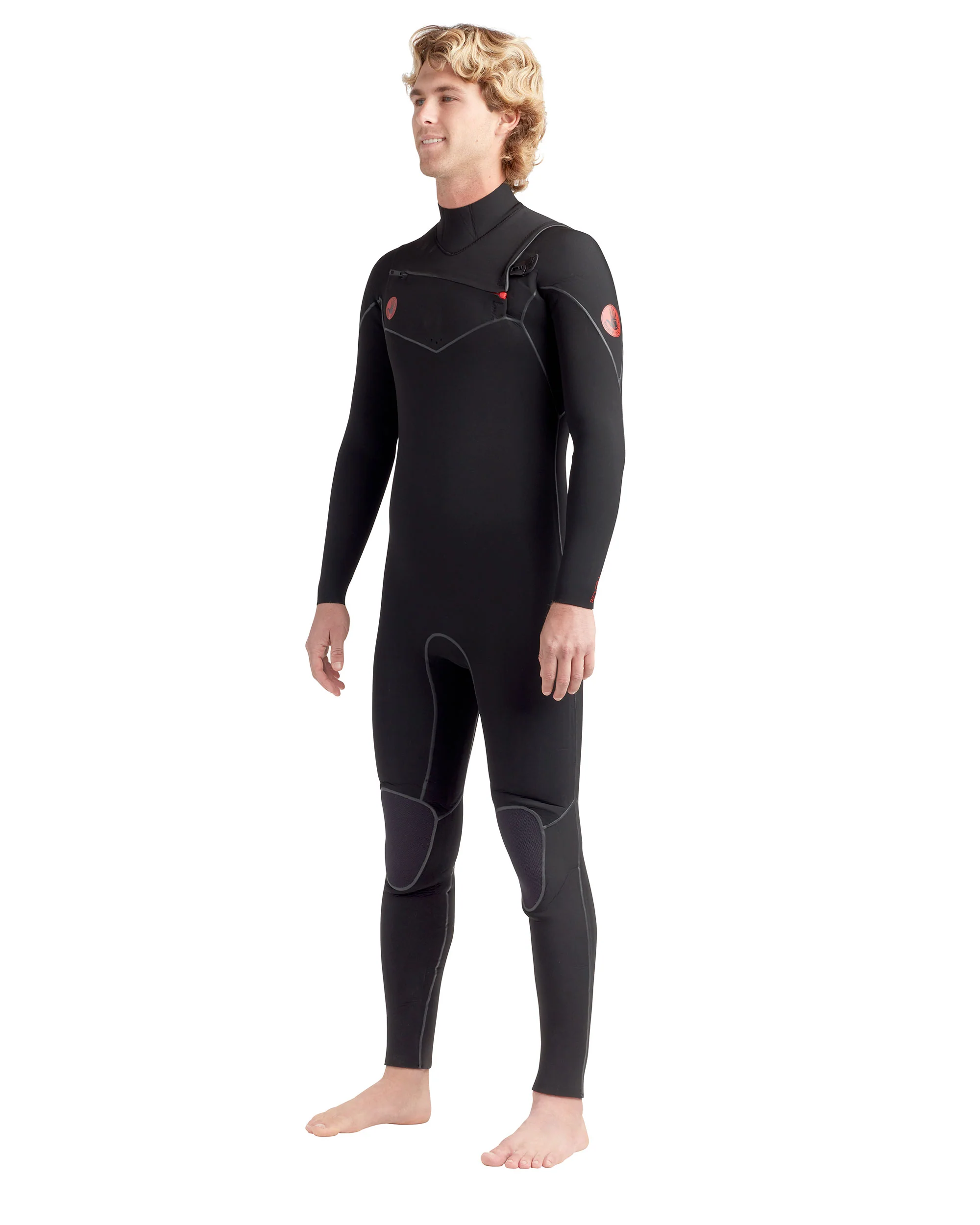 Red Cell 3/2mm Men's Chest-Zip Fullsuit - Black - Image 10