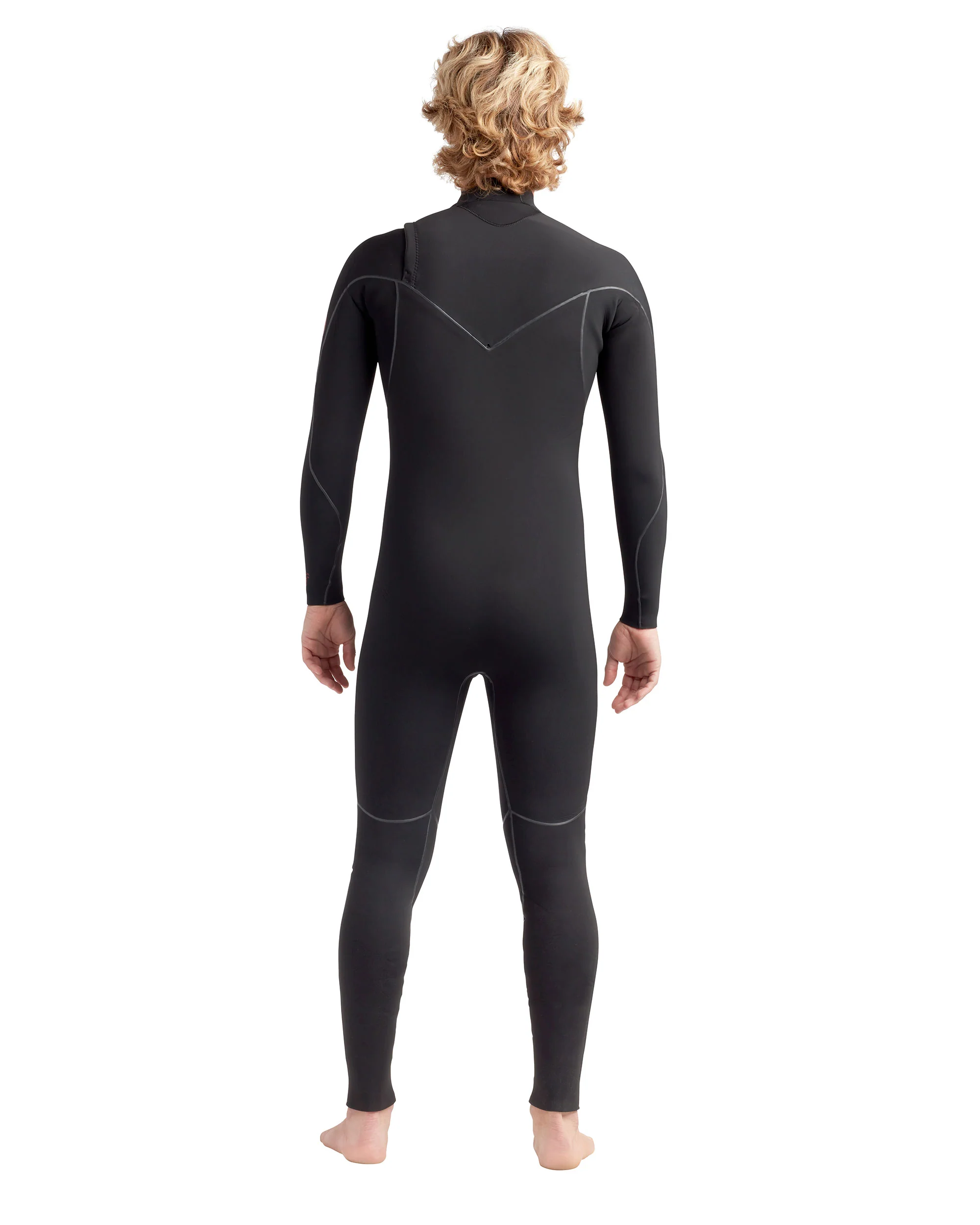 Red Cell 3/2mm Men's Chest-Zip Fullsuit - Black - Image 11