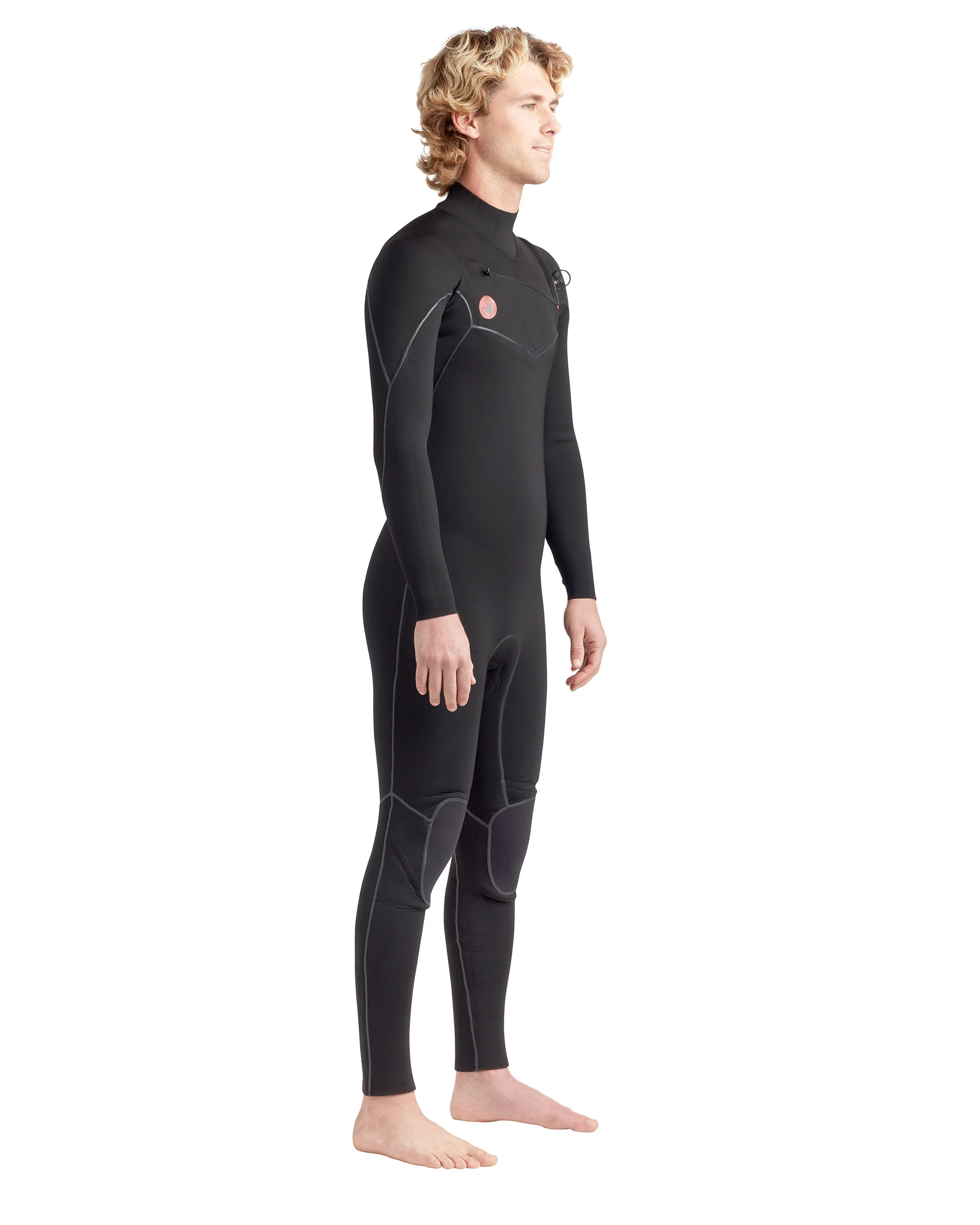 Red Cell 3/2mm Men's Chest-Zip Fullsuit - Black - Image 8