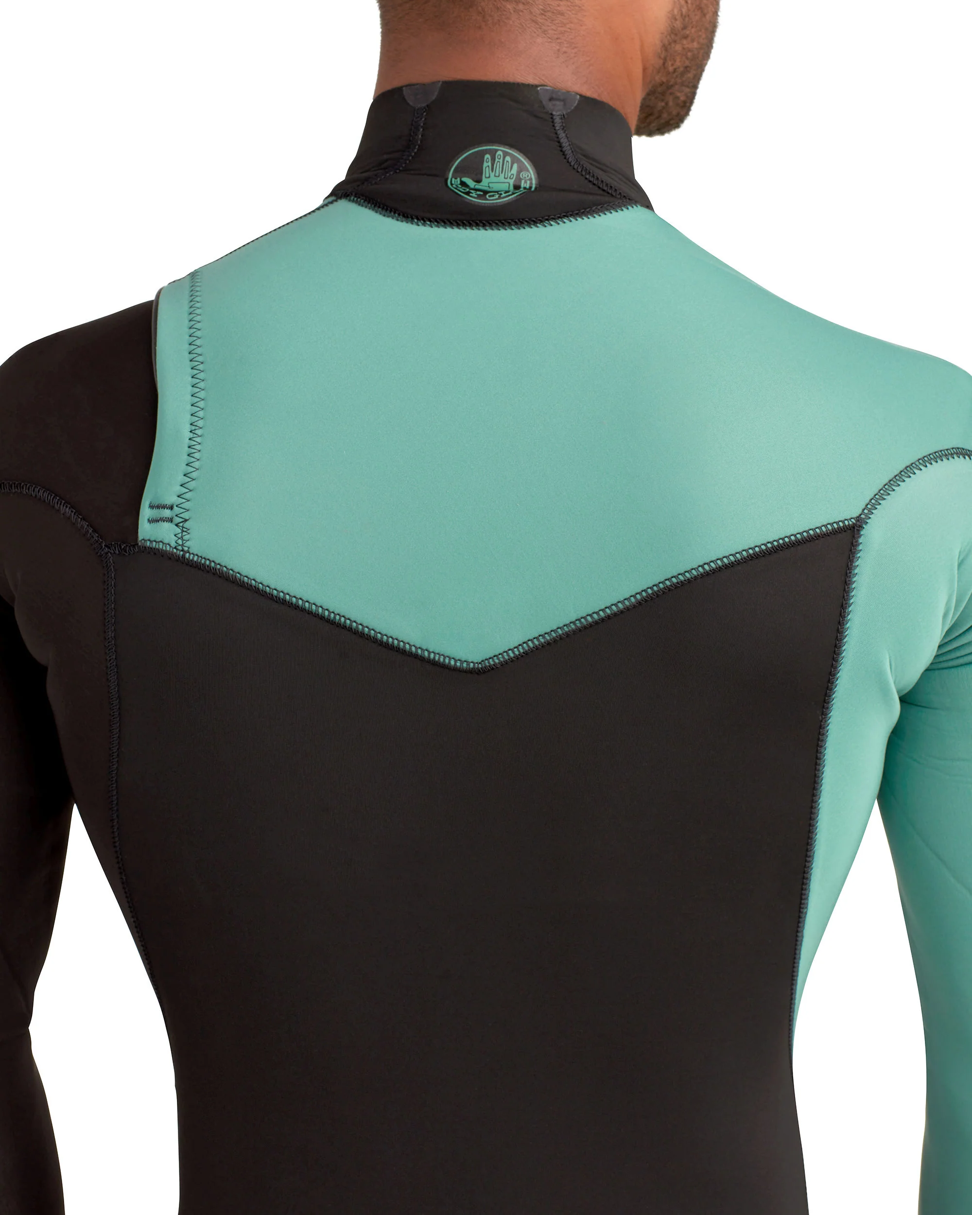 Variant 3/2mm Men's Chest-Zip Fullsuit - Black/Green - Image 12