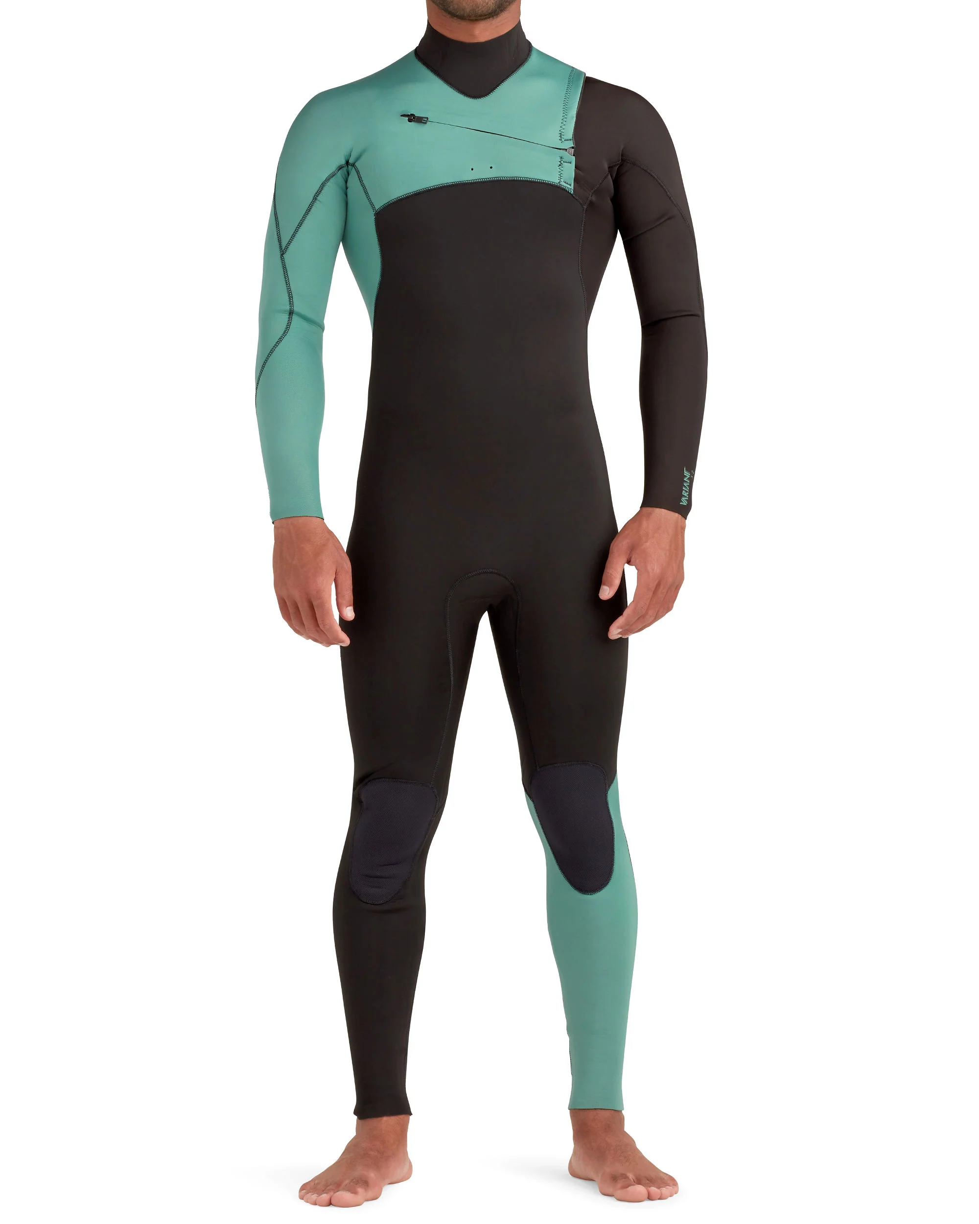 Variant 3/2mm Men's Chest-Zip Fullsuit - Black/Green - Image 7