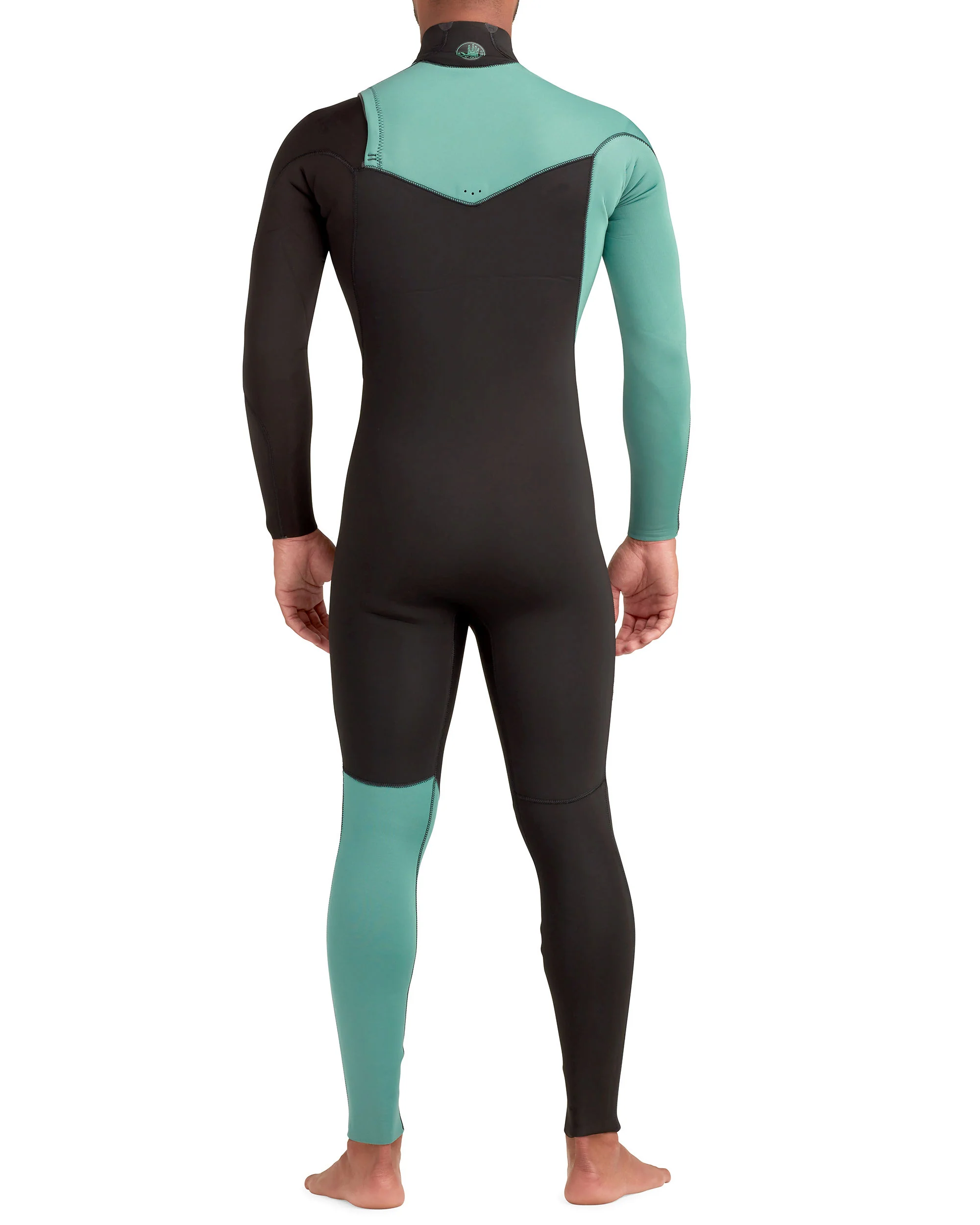 Variant 3/2mm Men's Chest-Zip Fullsuit - Black/Green - Image 8