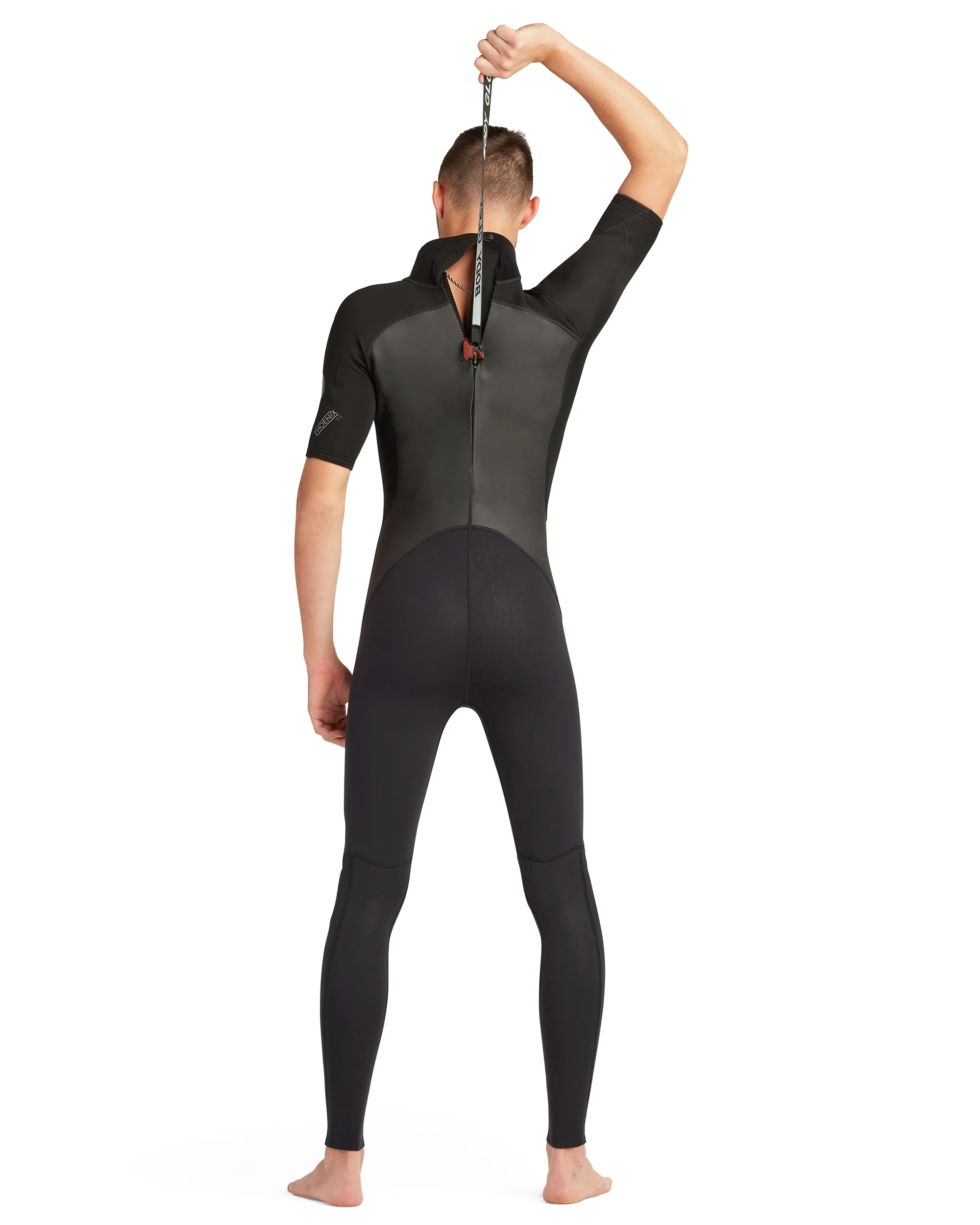 Phoenix 2/2mm Back Zip Short Sleeve Full Wetsuit - Black - Image 3