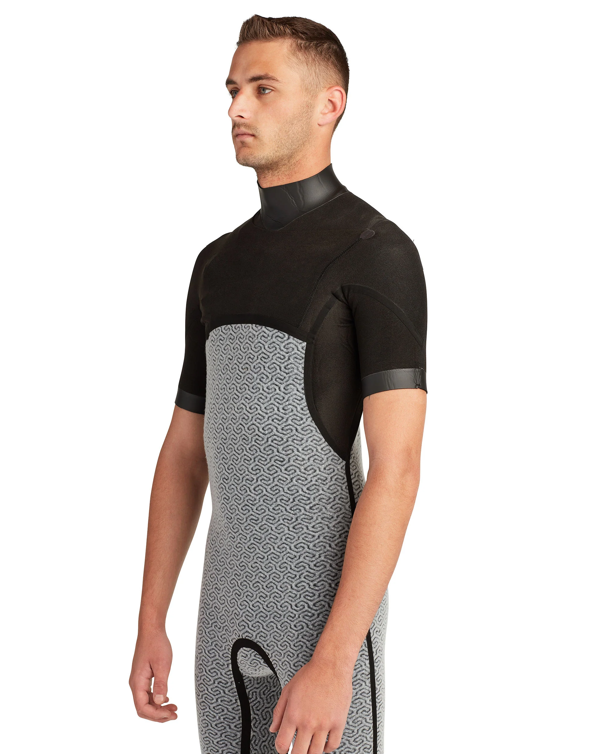 Men's Variant 2/2mm Short Arm Chest-Zip Fullsuit - Black - Image 4