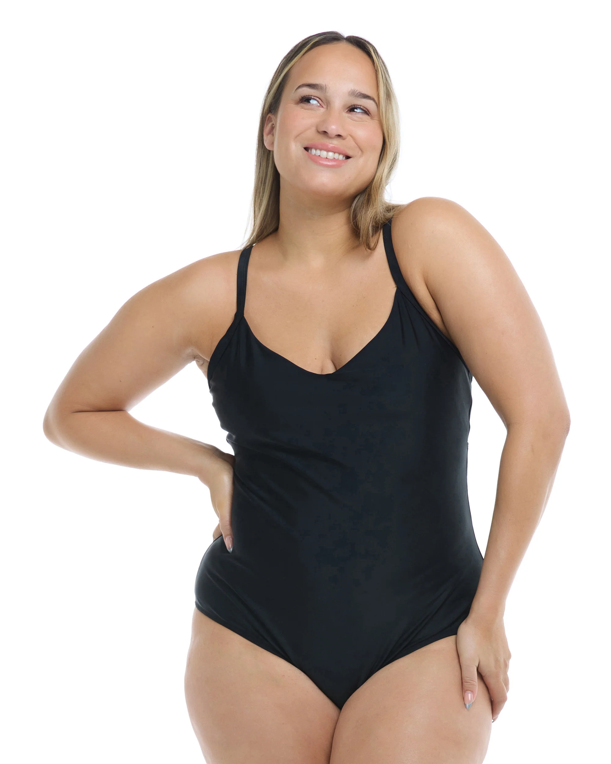 Smoothies Sandbar Plus Size One-Piece Swimsuit - Black - Image 2