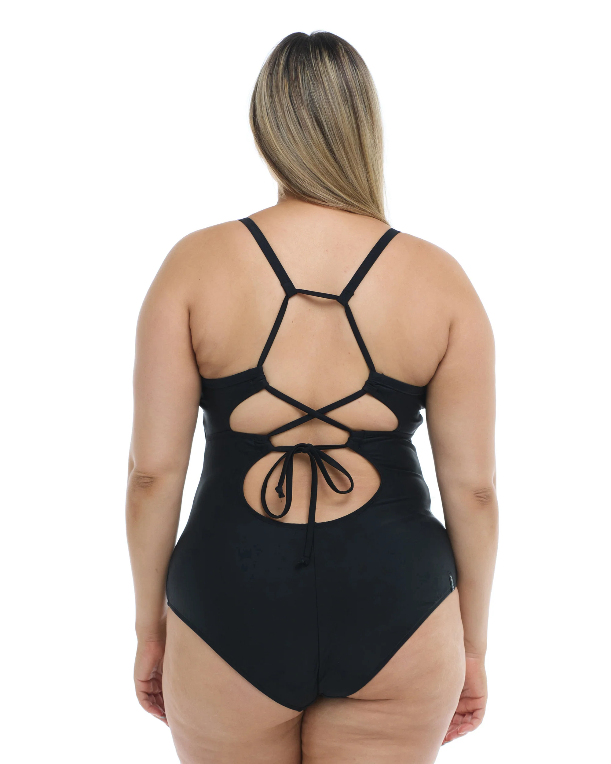 Smoothies Sandbar Plus Size One-Piece Swimsuit - Black - Image 3