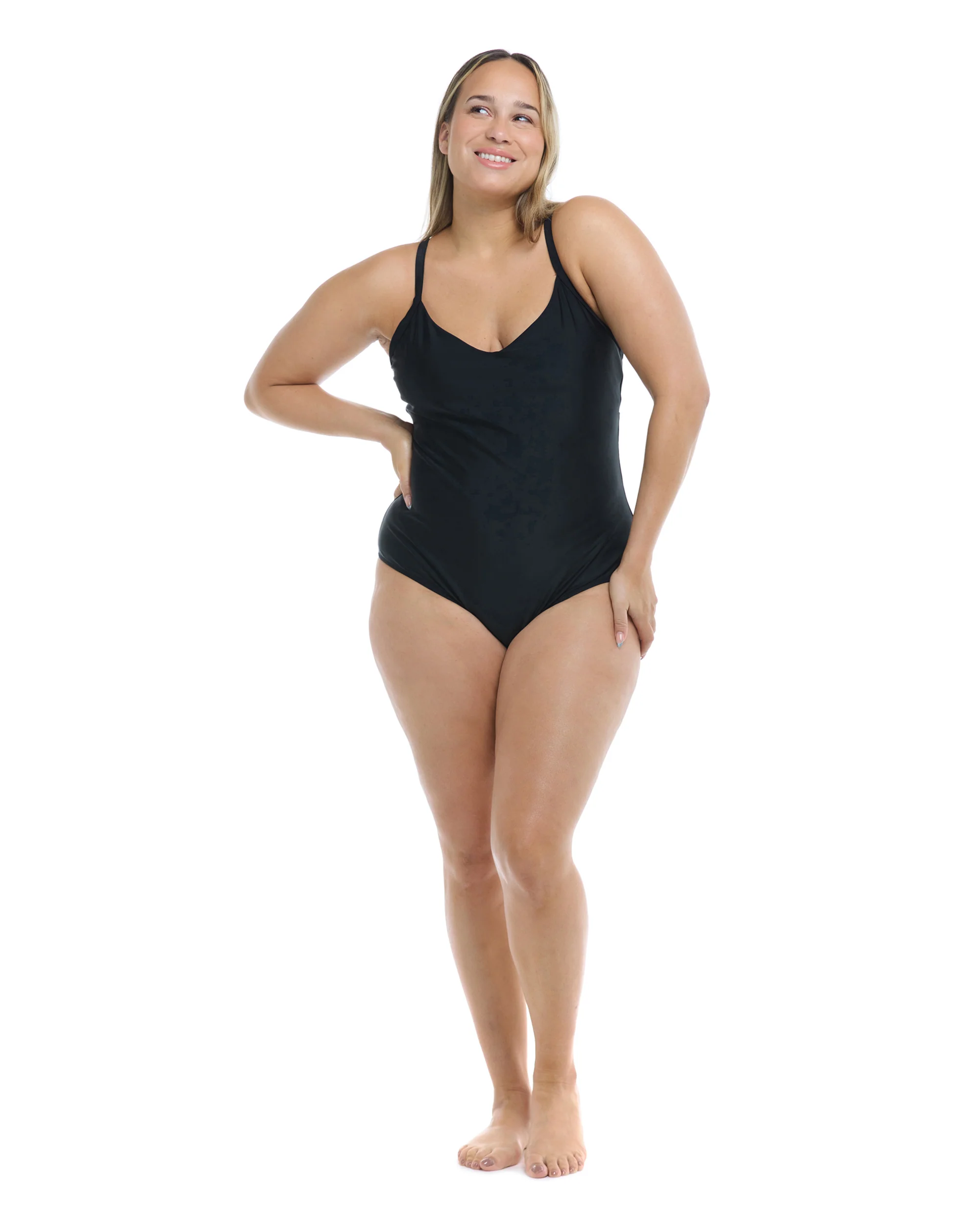 Smoothies Sandbar Plus Size One-Piece Swimsuit - Black - Image 4