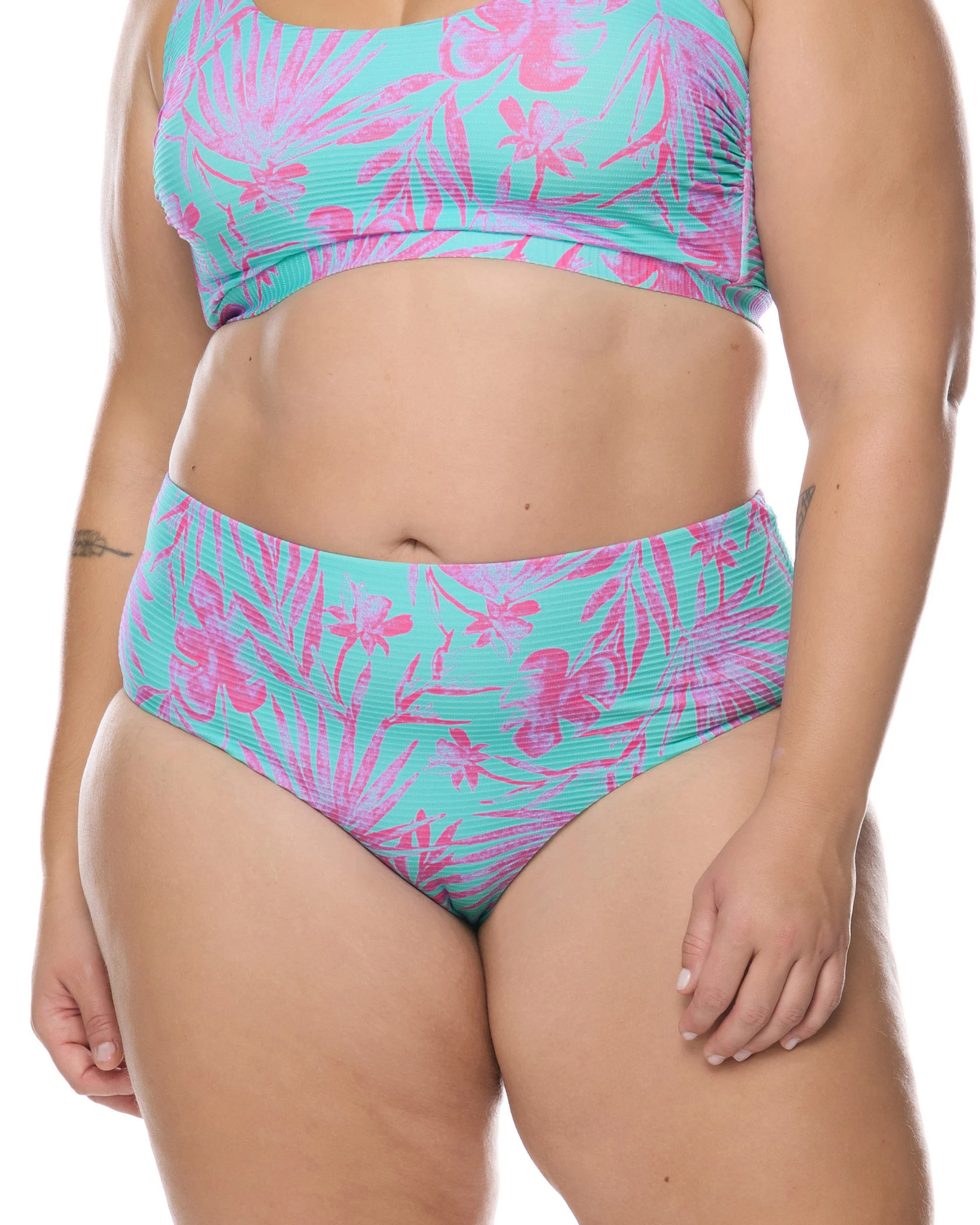 Azores High Tide Plus Size Swim Bottom - Sea Mist