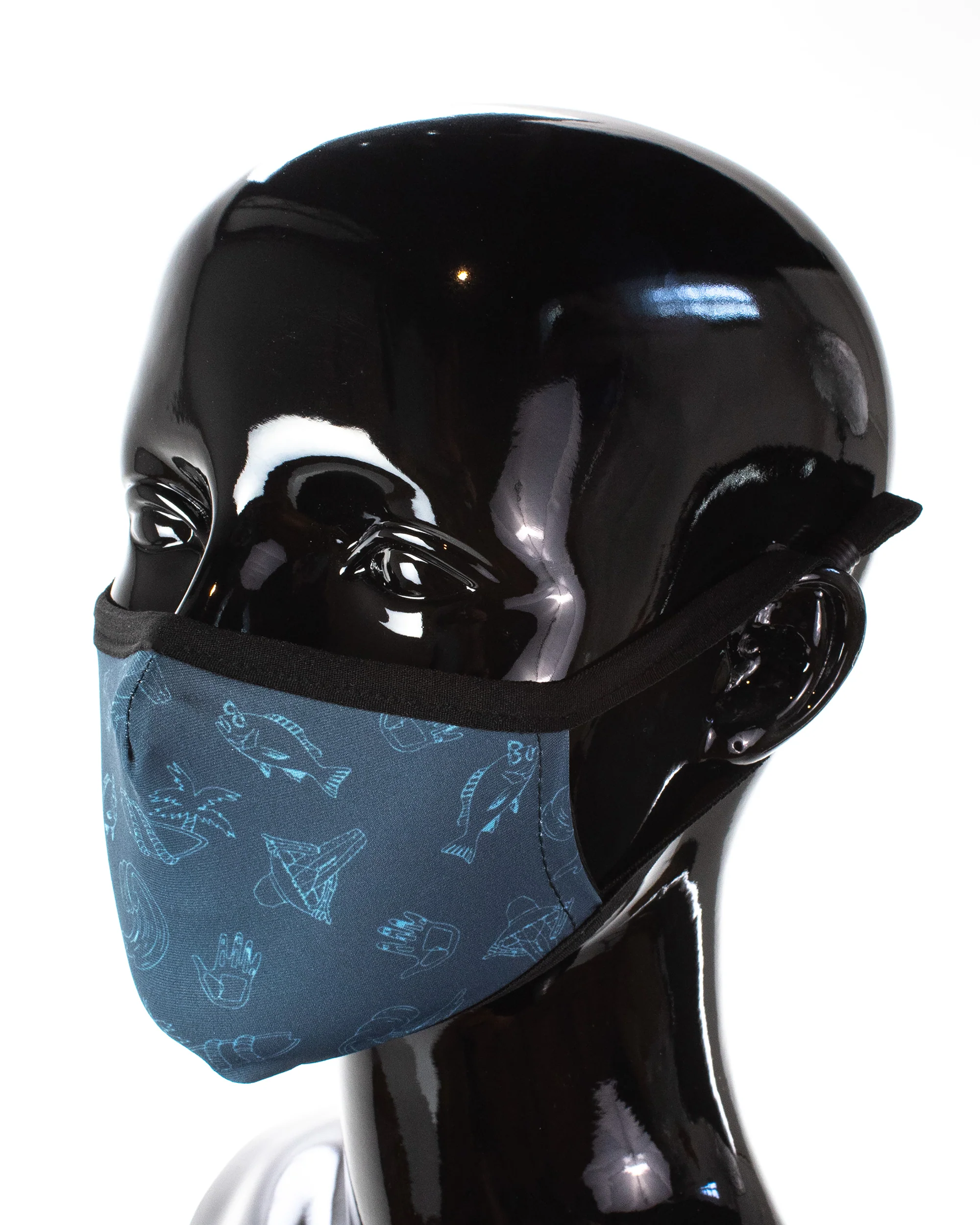 Kids' 3-Piece Face Mask Set - Blue, Pink, Blue Print - Image 5
