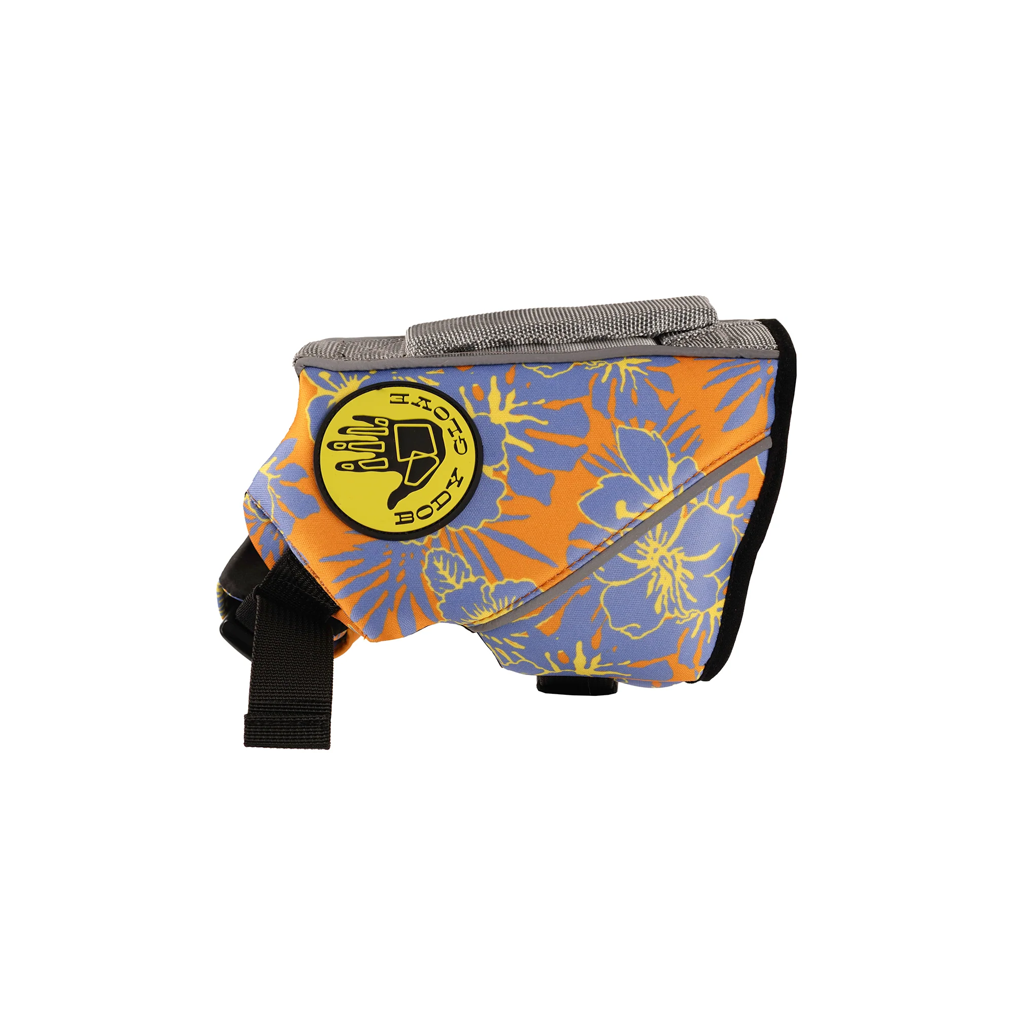 Floral Neoprene Pet Life Jacket - Floral Orange