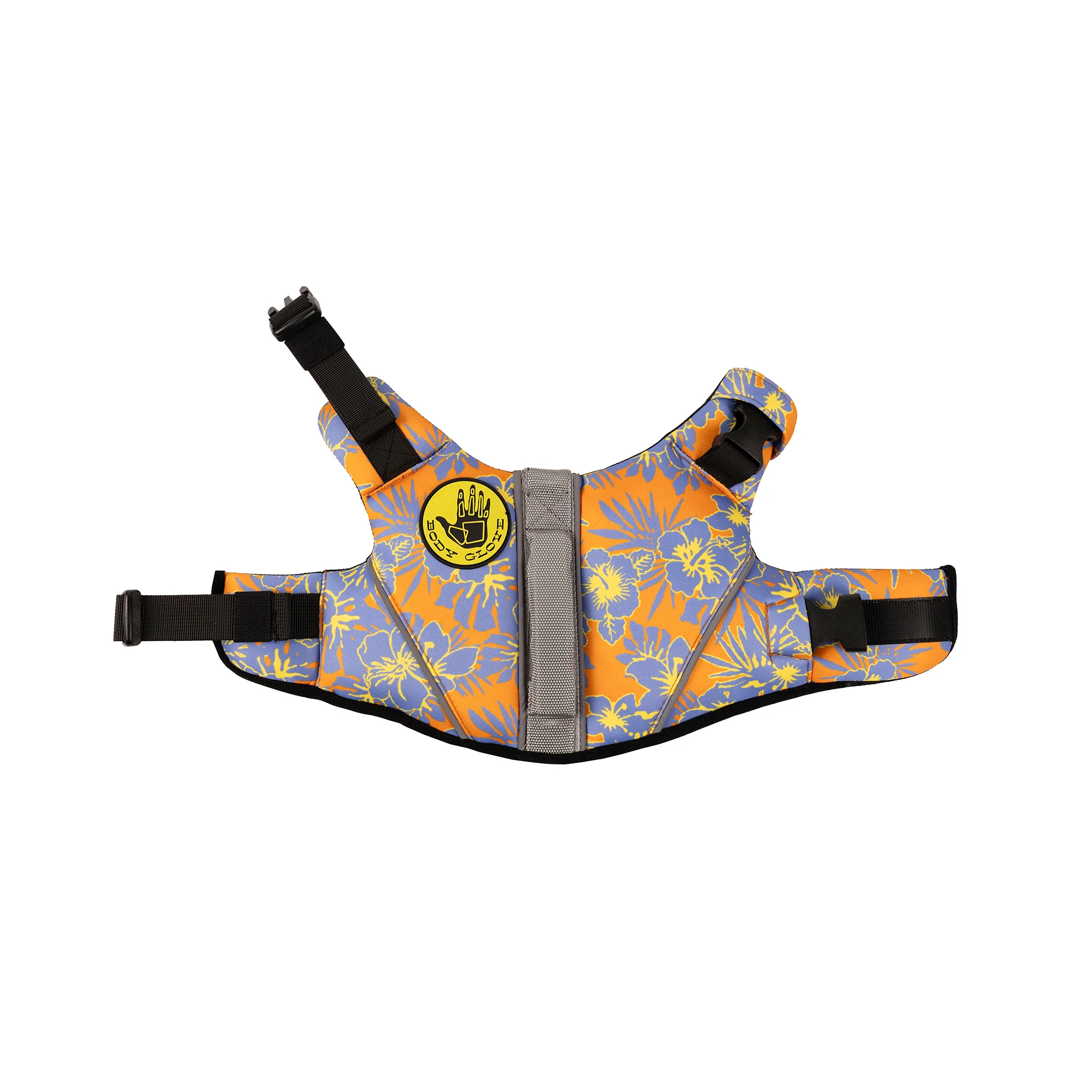 Floral Neoprene Pet Life Jacket - Floral Orange - Image 4