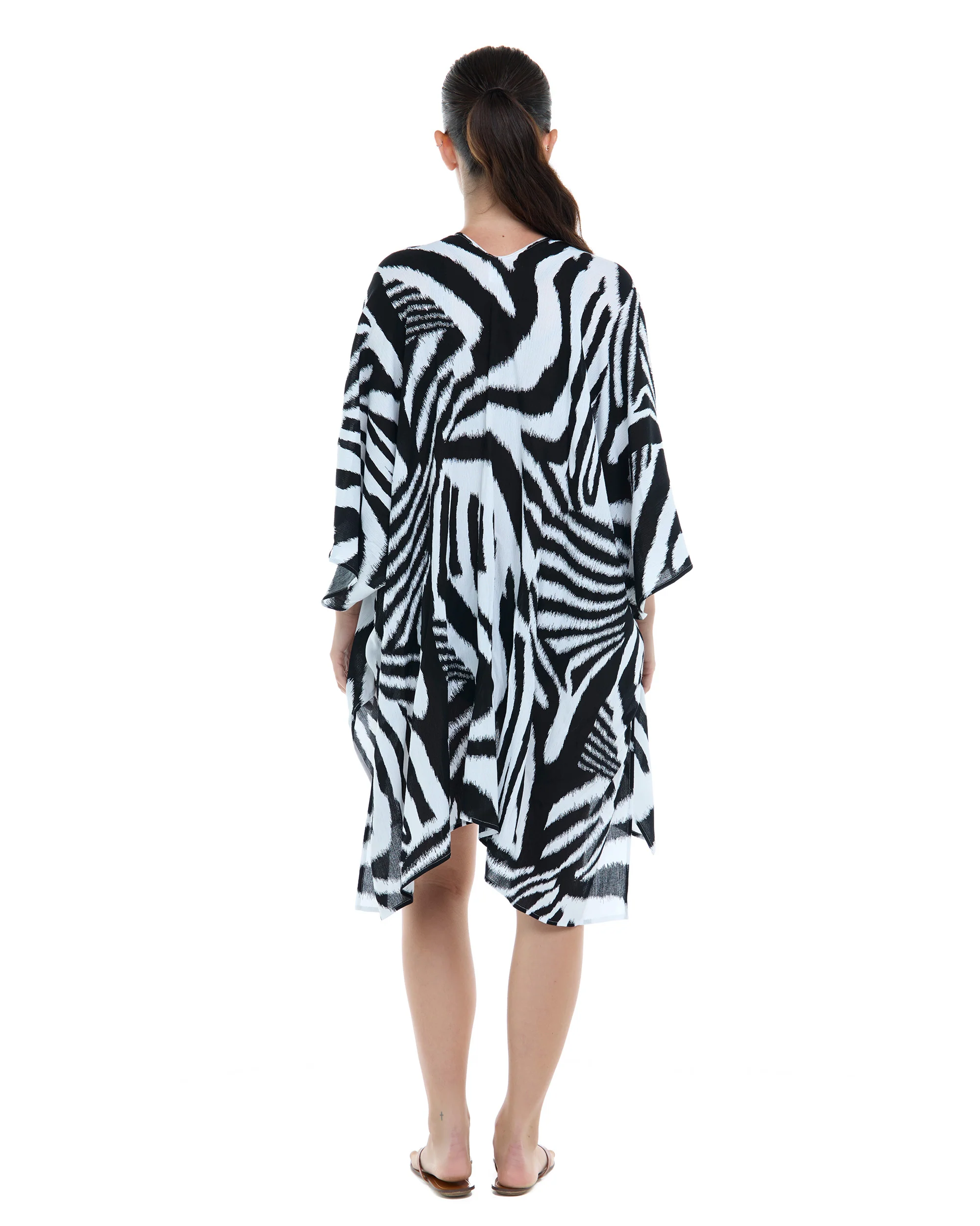 Glow Aubree Cover-Up Kimono - Black/Glow Prt - Image 2