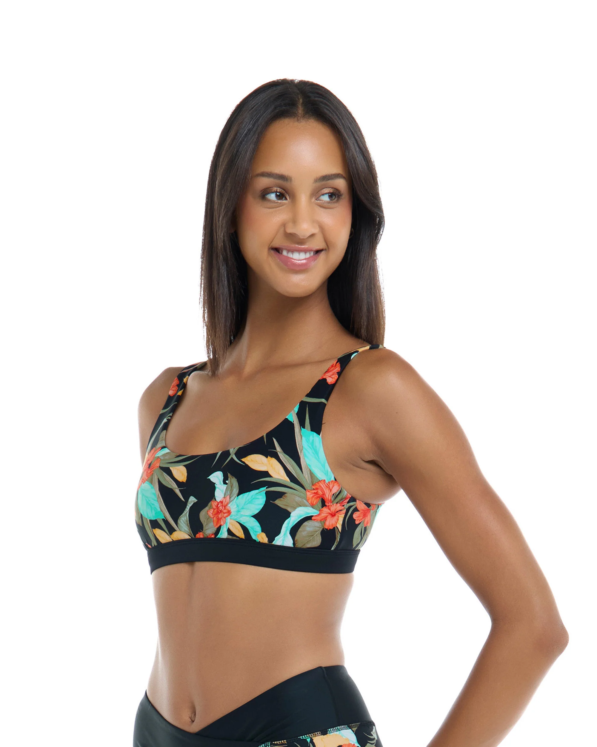 Hamoa Star Cross-Over Sports Bra - Black - Image 3
