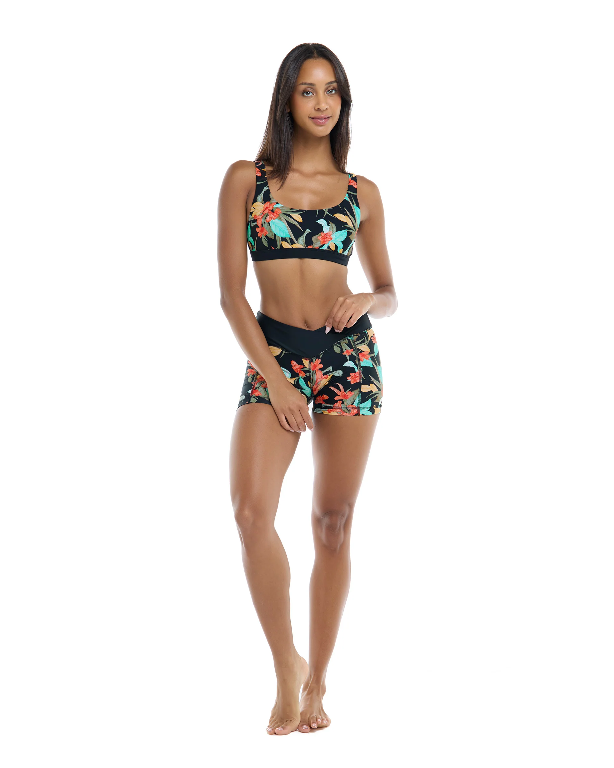 Hamoa Star Cross-Over Sports Bra - Black - Image 4