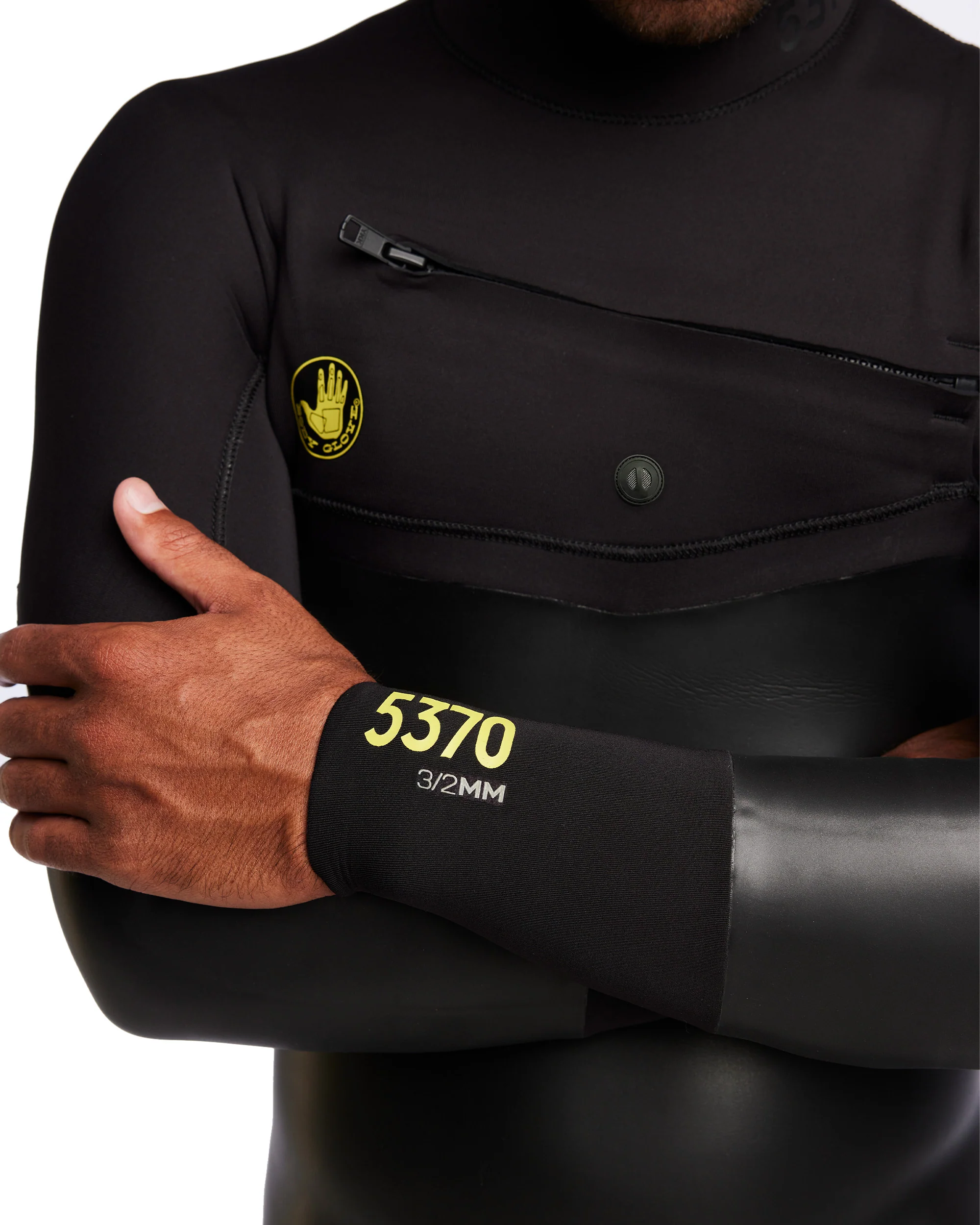 Men's 5370 3/2mm Chest Zip Fullsuit - Black - Image 5