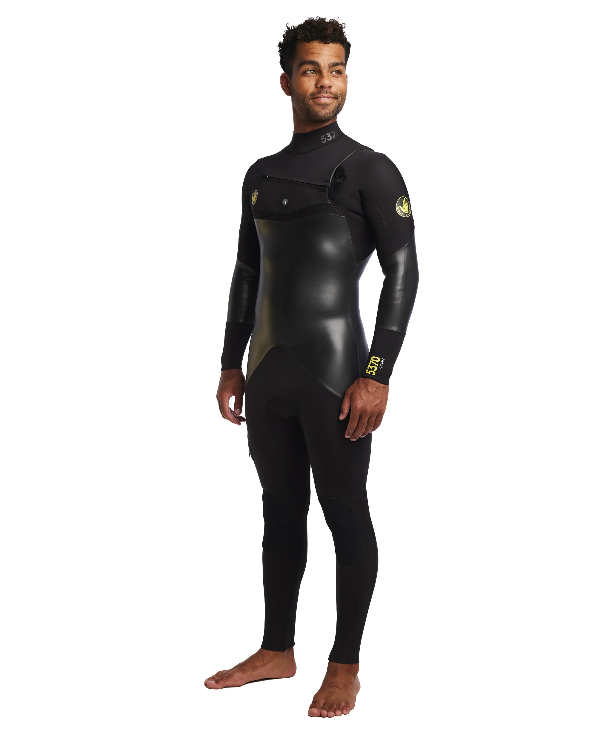 Men's 5370 4/3mm Chest Zip Fullsuit - Black - Image 6