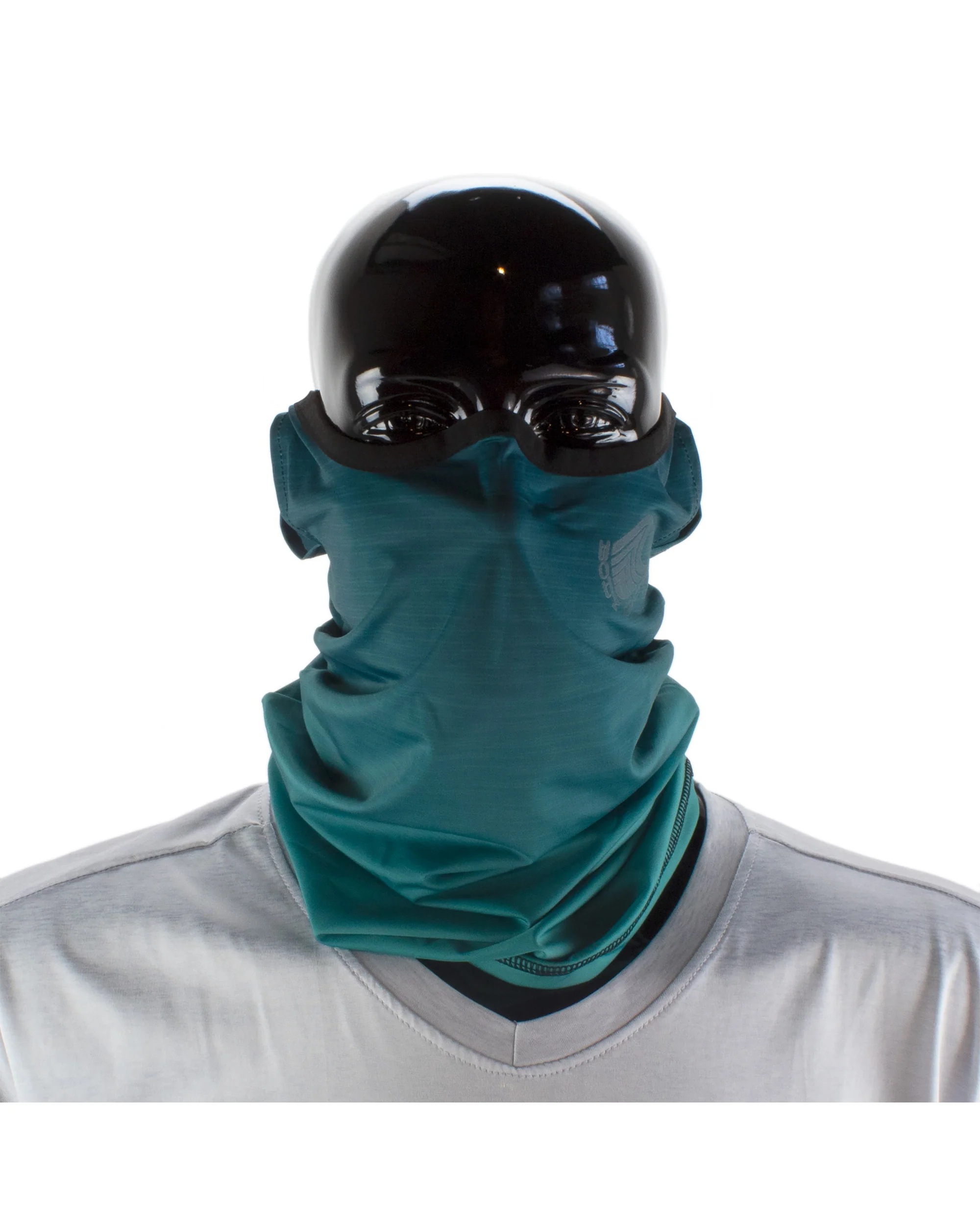 Men's Cooling Gaiter Face Mask - Teal Stripe - Image 2