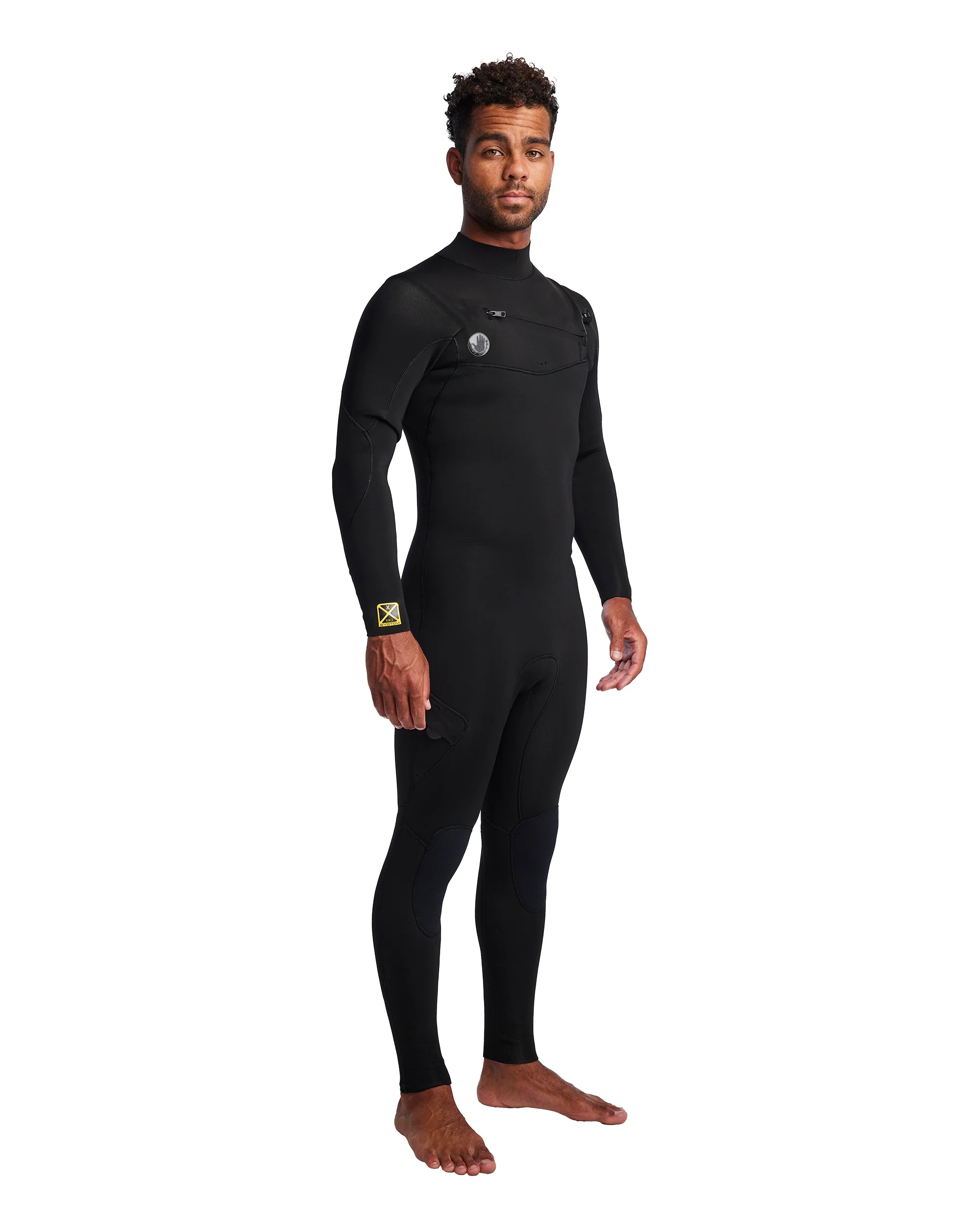 Men's Gold Cell 3/2mm Slant Zip Fullsuit - Black - Image 4