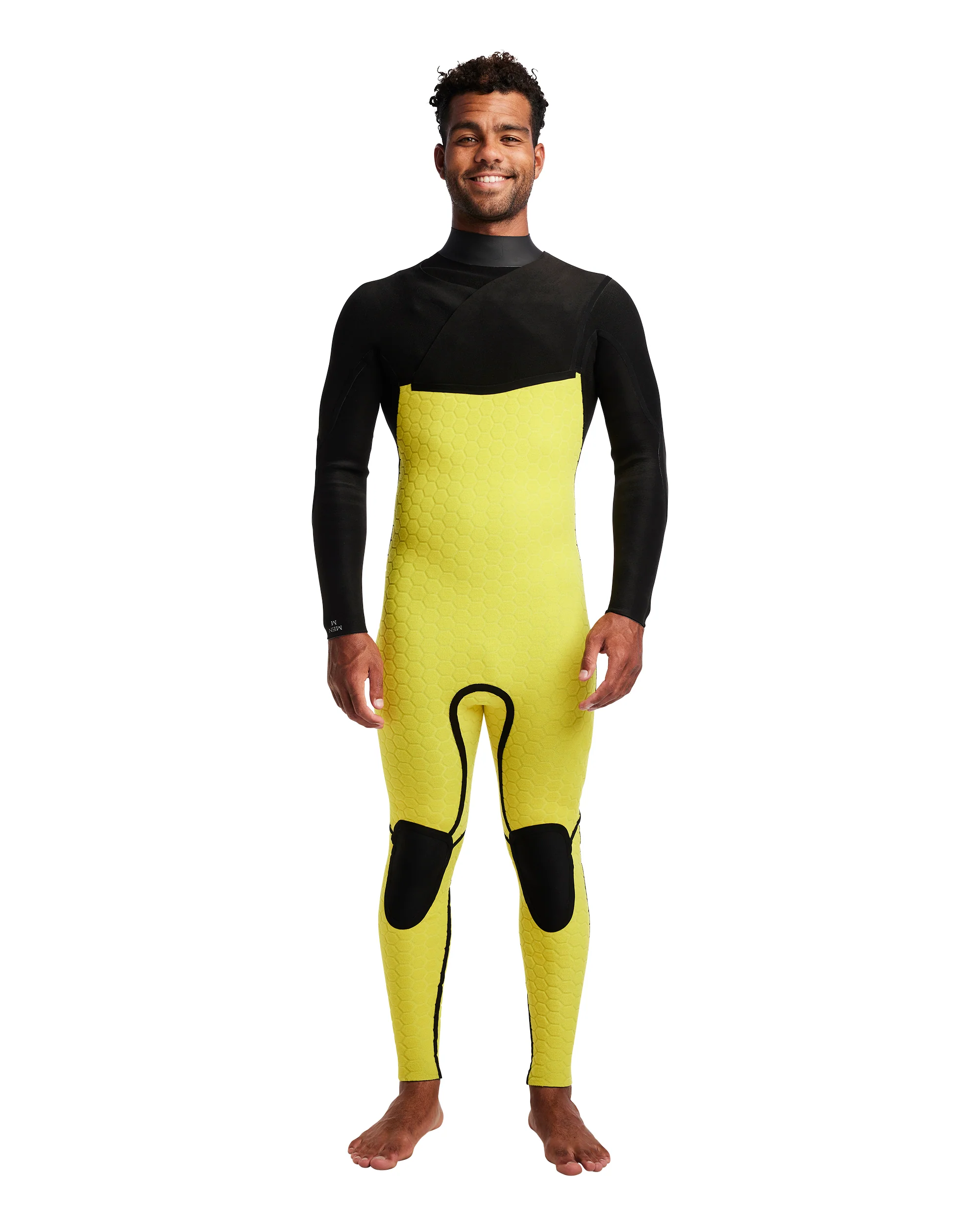 Men's Gold Cell 3/2mm Slant Zip Fullsuit - Black - Image 7