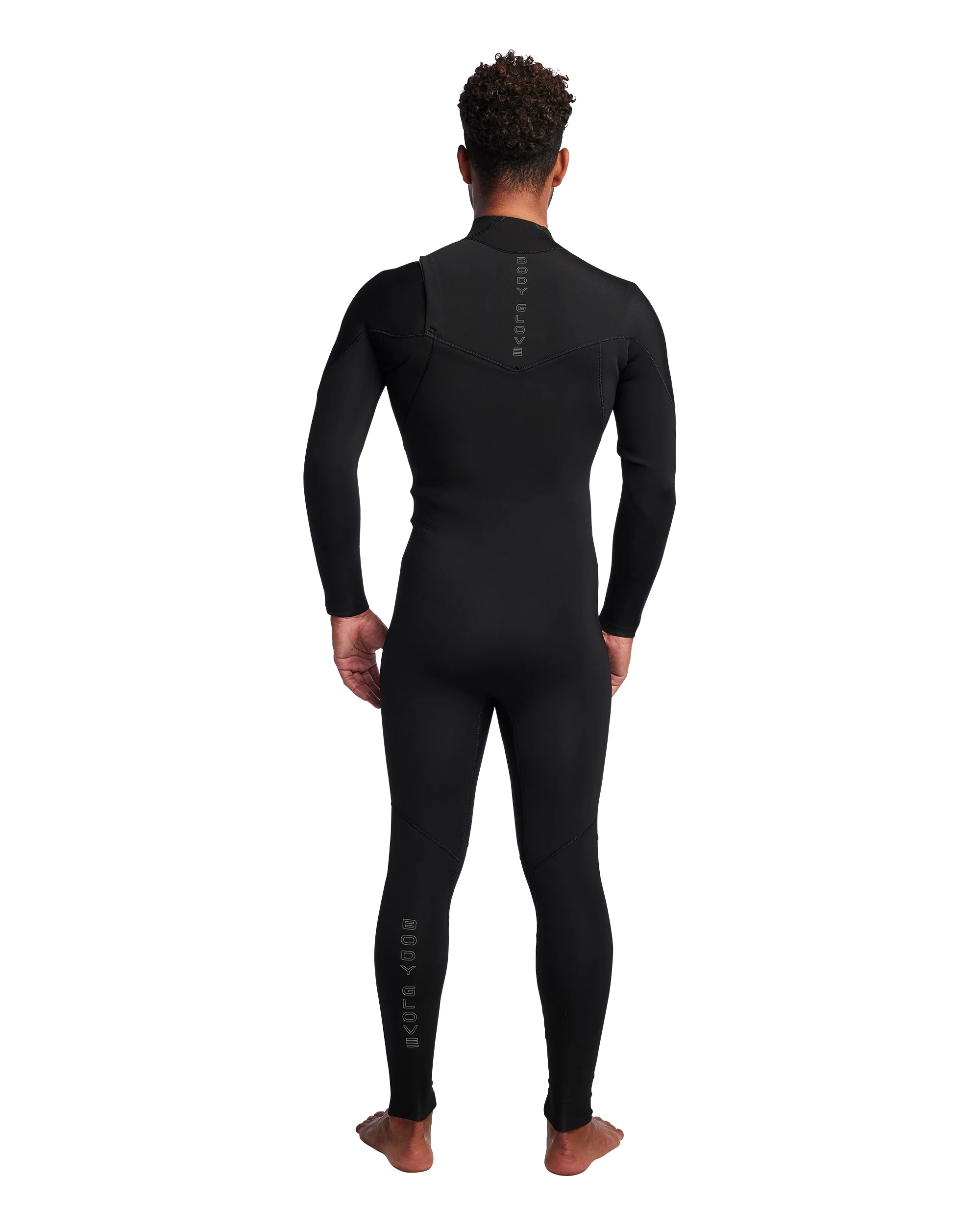Men's Gold Cell 4/3mm Slant Zip Fullsuit - Black - Image 4