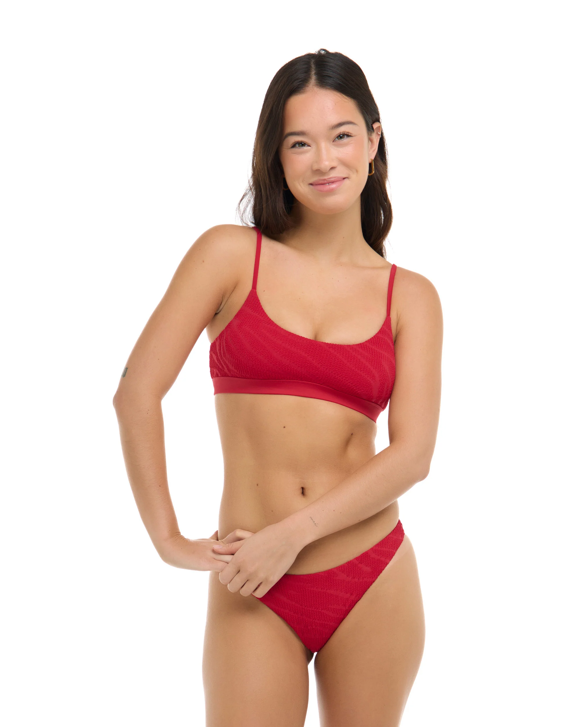 Scarlet Aro Bralette Bikini Top - Cherry