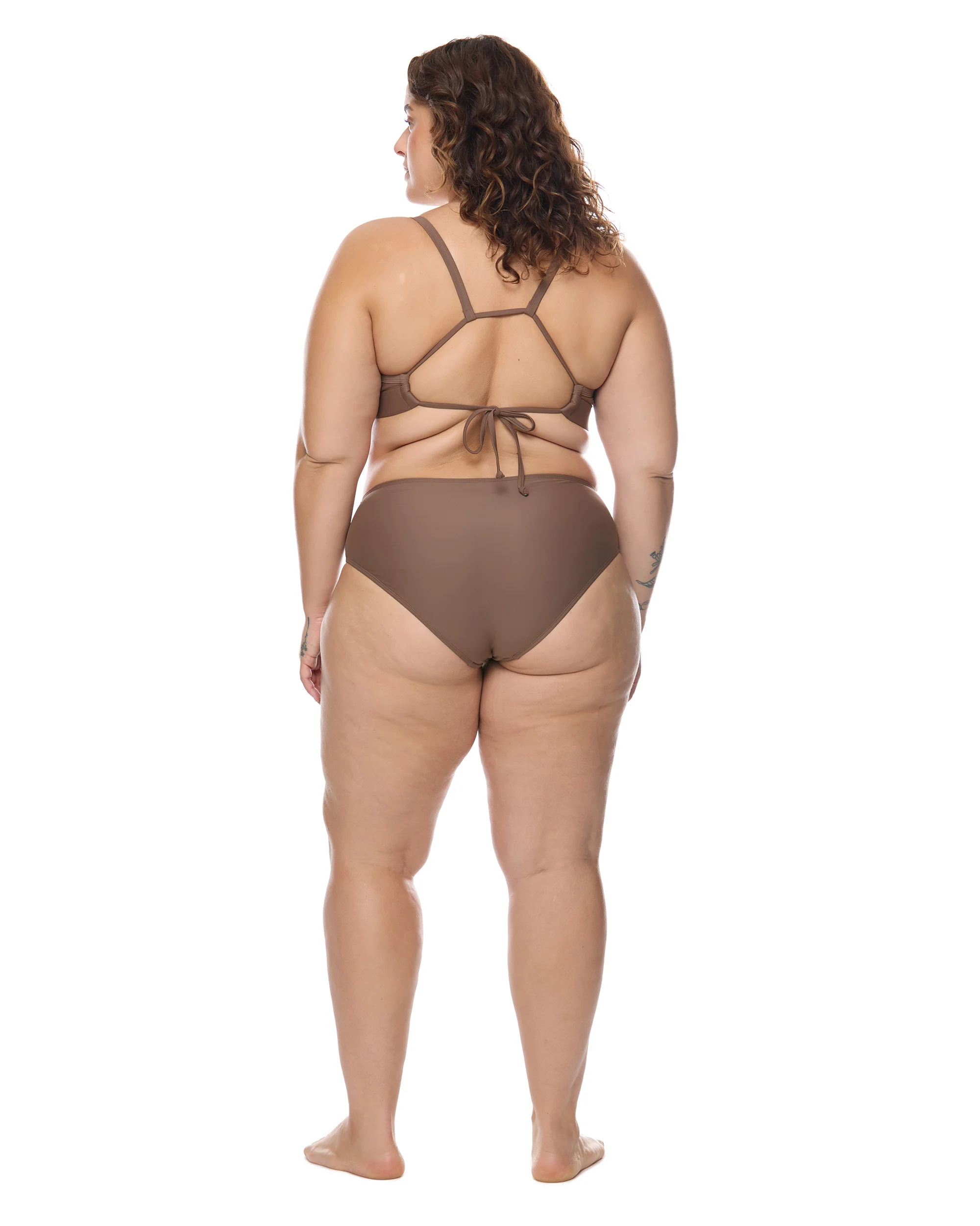 Smoothies Drew Plus Size Swim Top - Latte - Image 3
