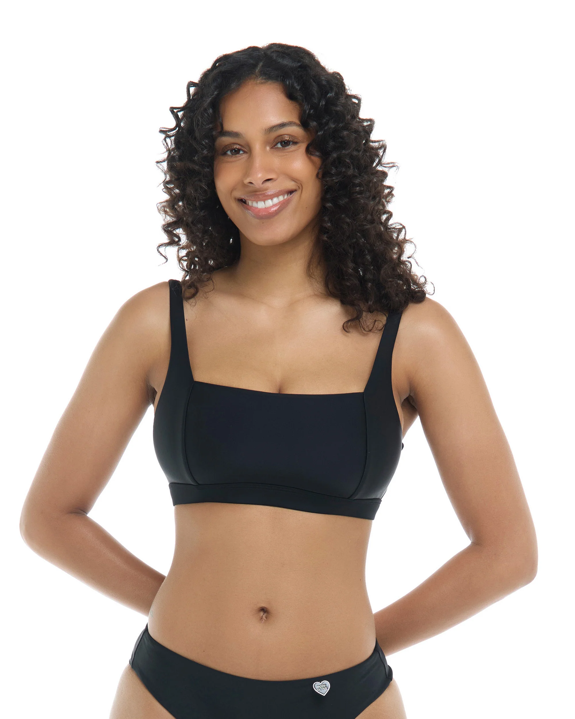 Smoothies Edi Square Neck D-F Cup Bikini Top - Black