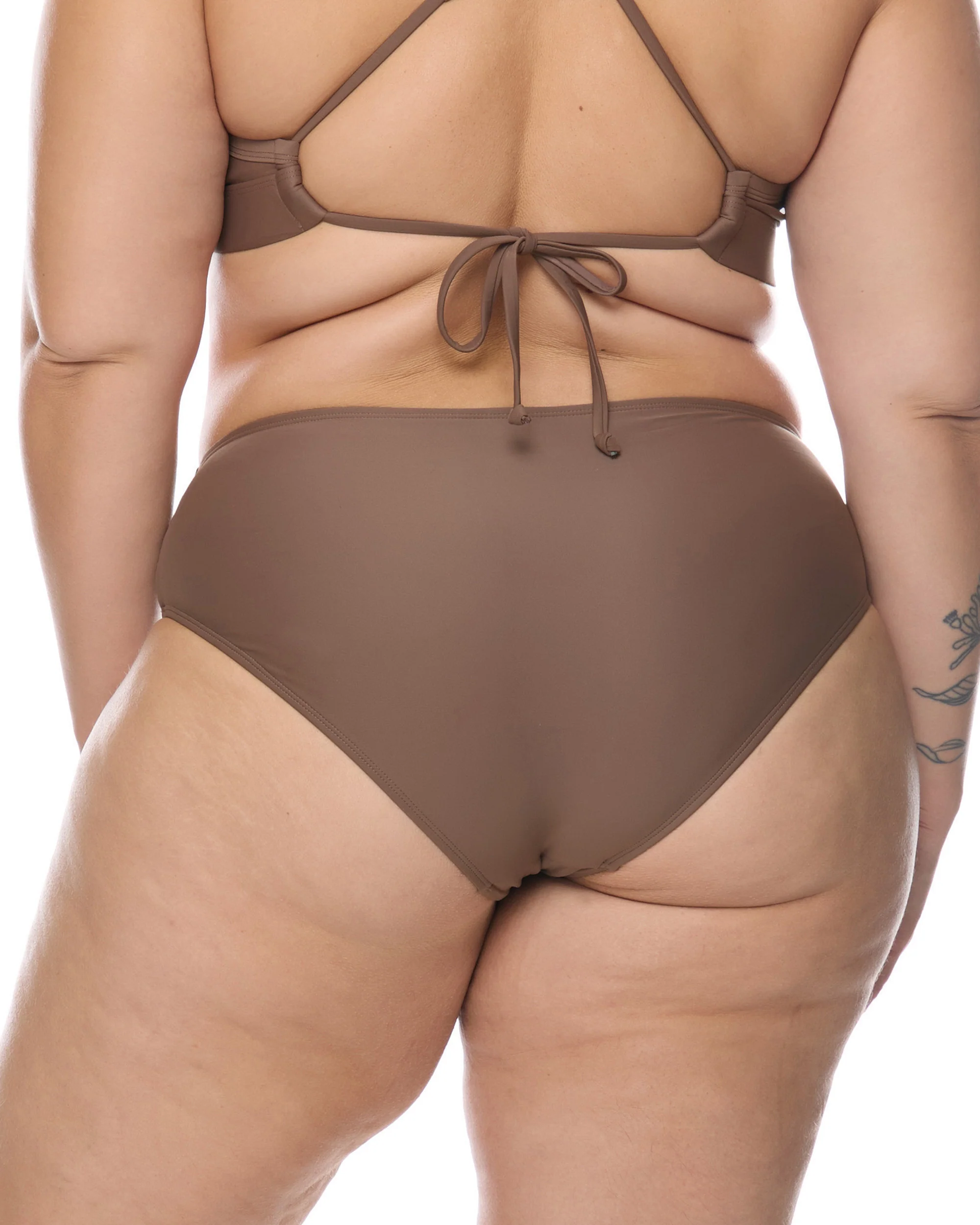 Smoothies Retro Plus Size Swim Bottom - Latte - Image 2