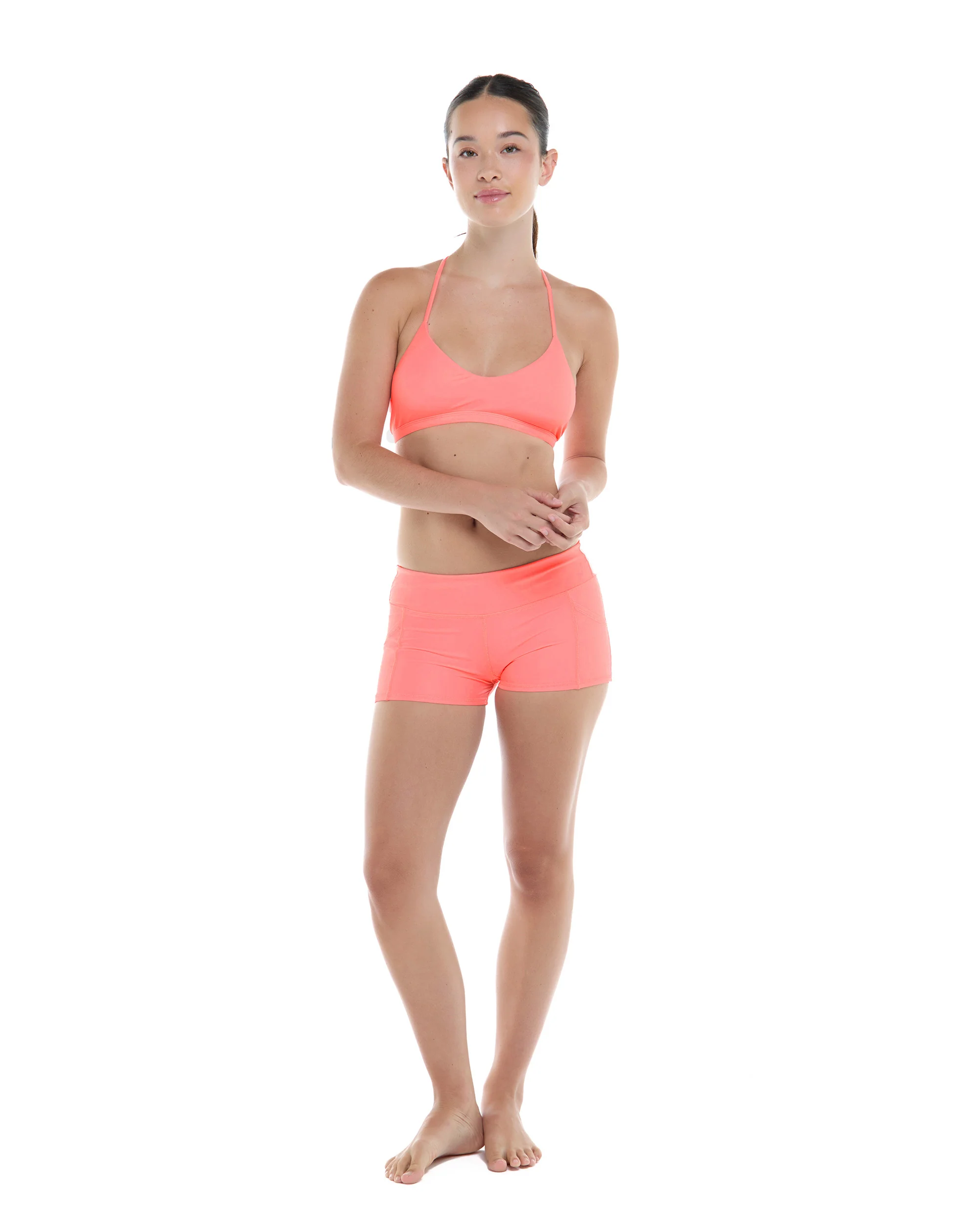 Smoothies Ruth Fixed Triangle Swim Top - Coral - Image 4