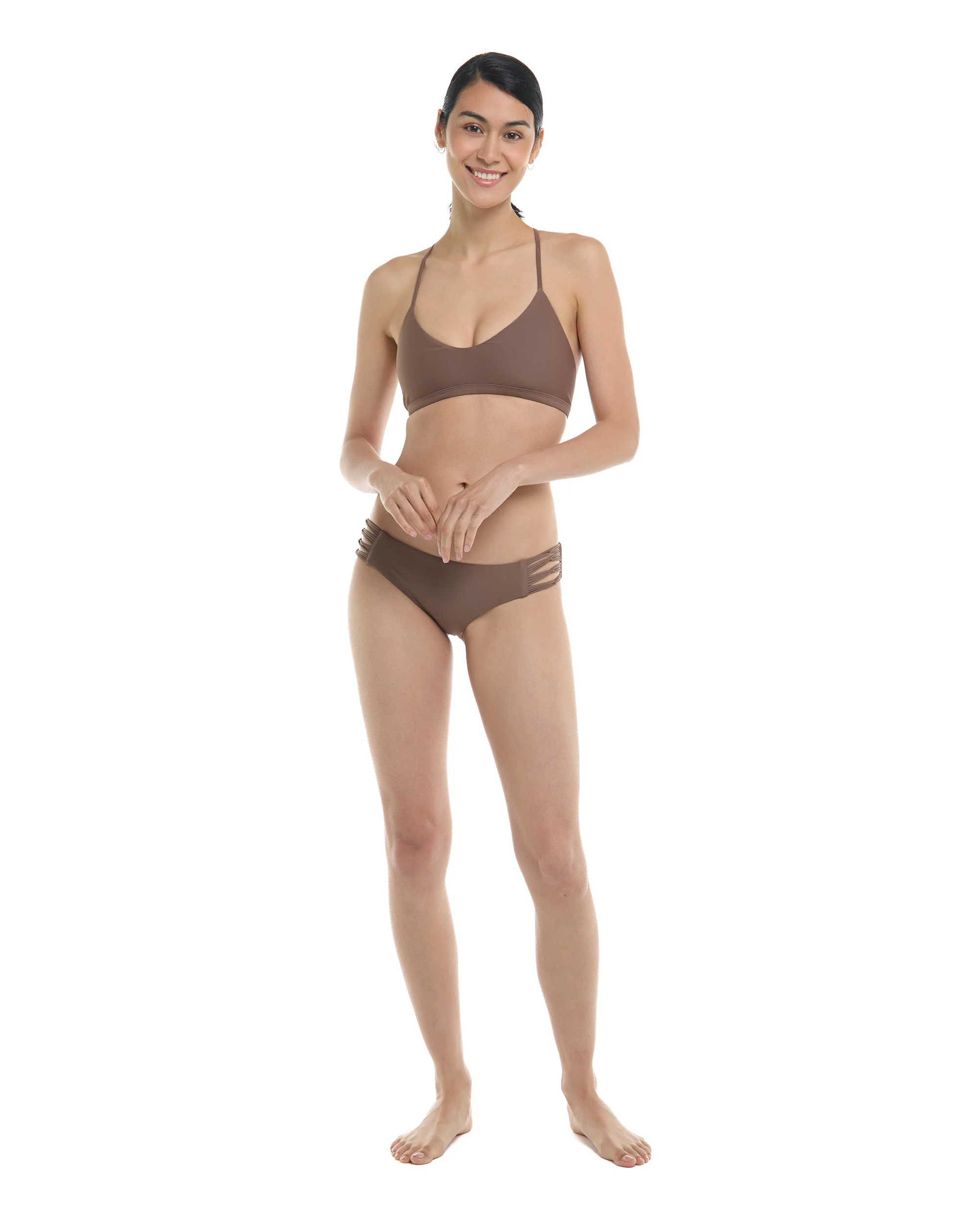 Smoothies Ruth Fixed Triangle Swim Top - Latte - Image 4