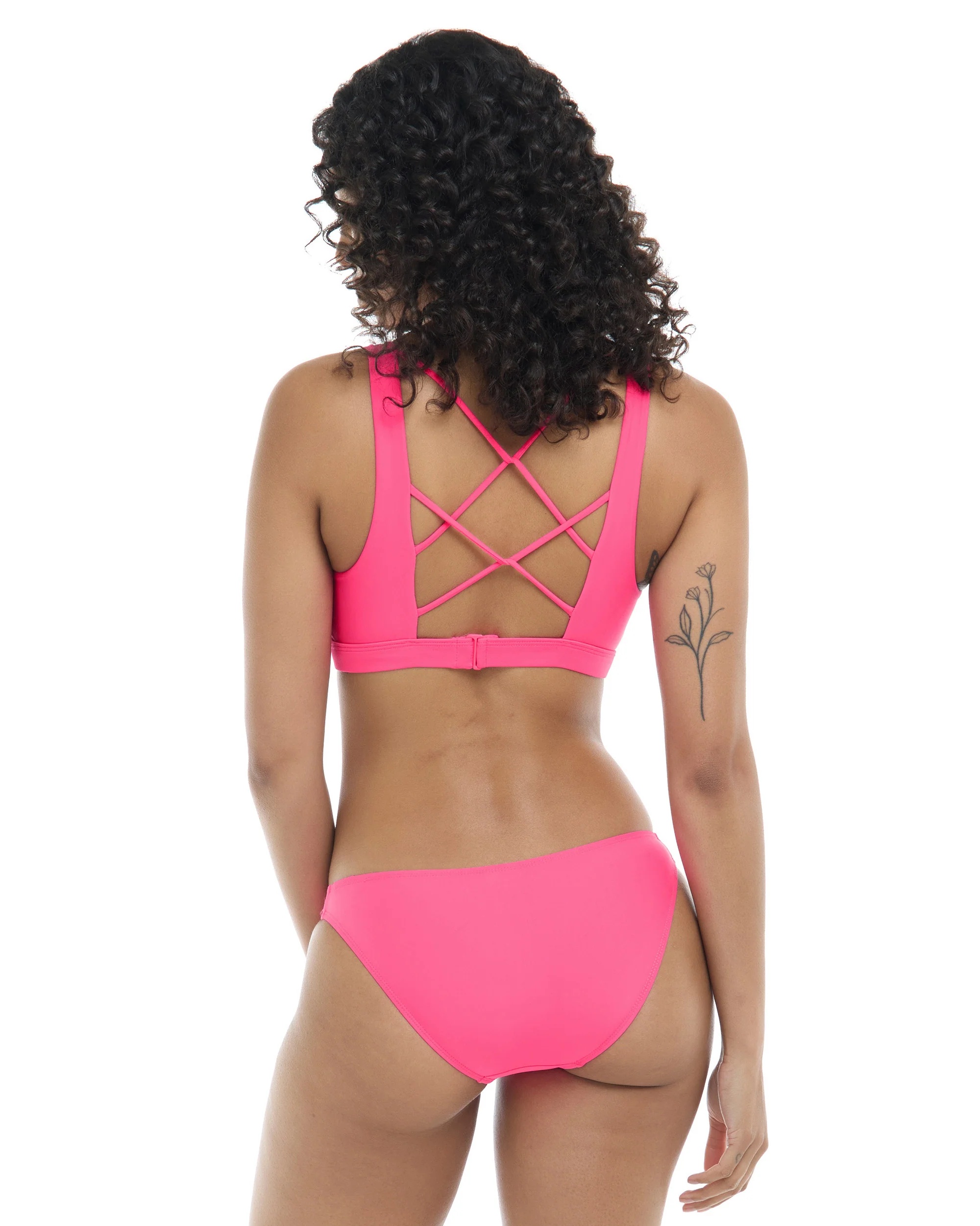 Smoothies Star Cross-Over Sports Bra D Cup - Bubble Gum - Image 2